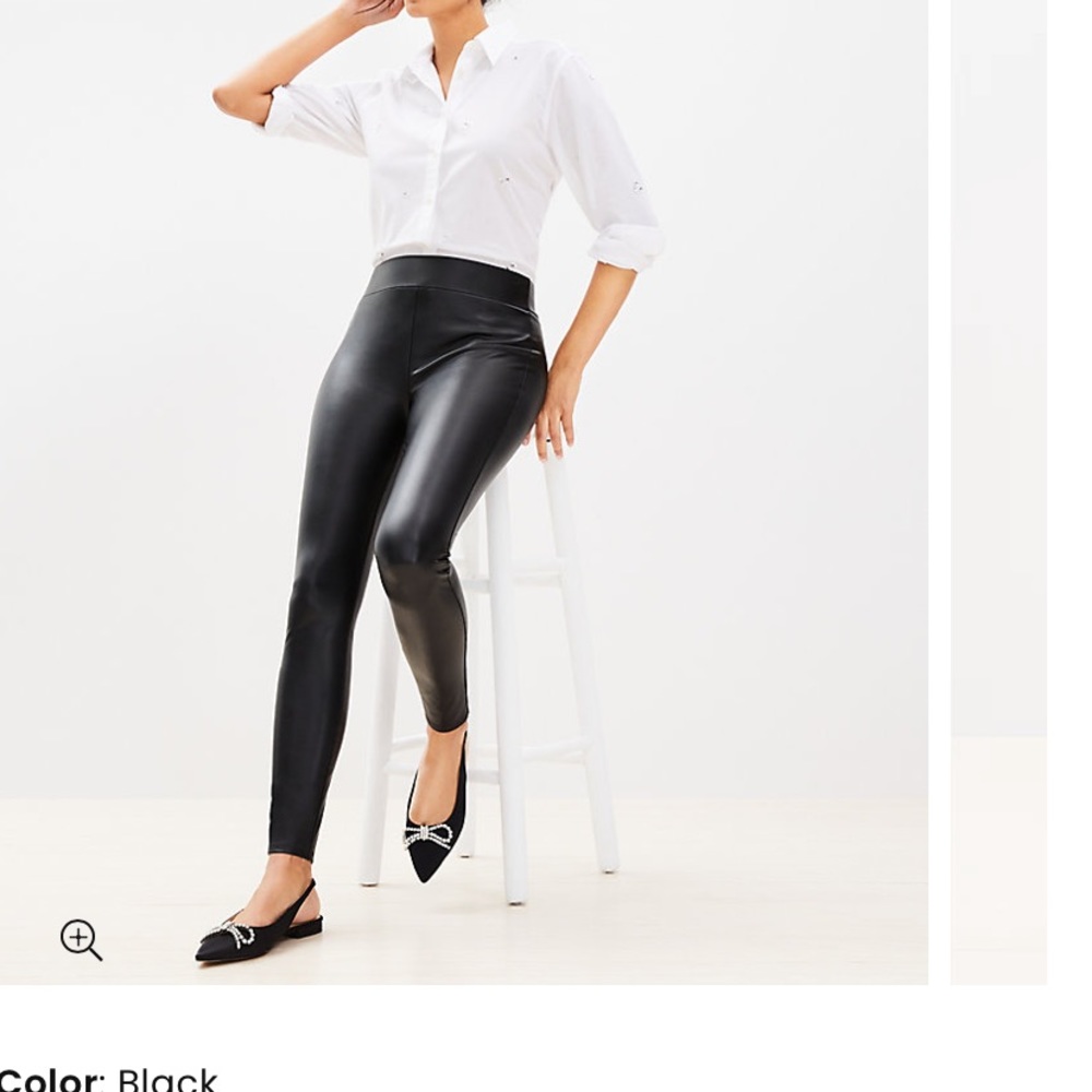 LOFT Petit Faux leather leggings